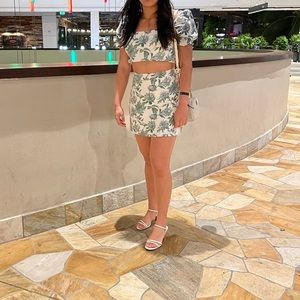 Abercrombie Green Floral Two Piece Set